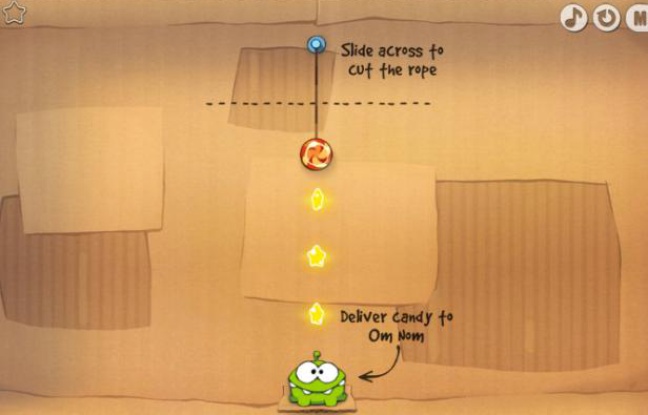 Le jeu Cut the rope fait un carton sur smartphone. Le jeu Cut the rope fait un carton sur smartphone.