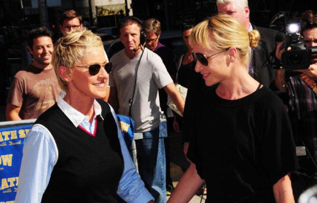 Ellen DeGeneres et Portia de Rossi à New York, le 7 septembre 2010 Ellen DeGeneres et Portia de Rossi à New York, le 7 septembre 2010