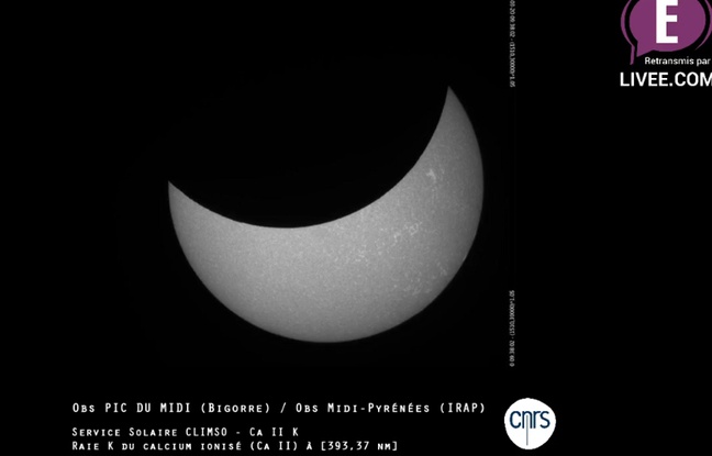 L'éclipse du 20 mars 2015 captée par le CNRS depuis le Pic du Midi. L'éclipse du 20 mars 2015 captée par le CNRS depuis le Pic du Midi.