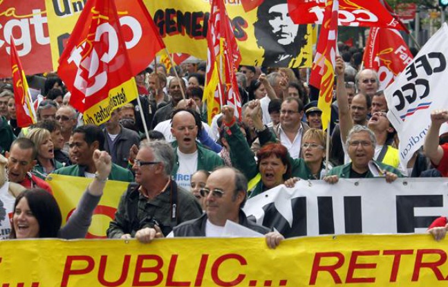Un des cortèges de la CGT lors des manifestations du 1er Mai à Marseille. Un des cortèges de la CGT lors des manifestations du 1er Mai à Marseille.