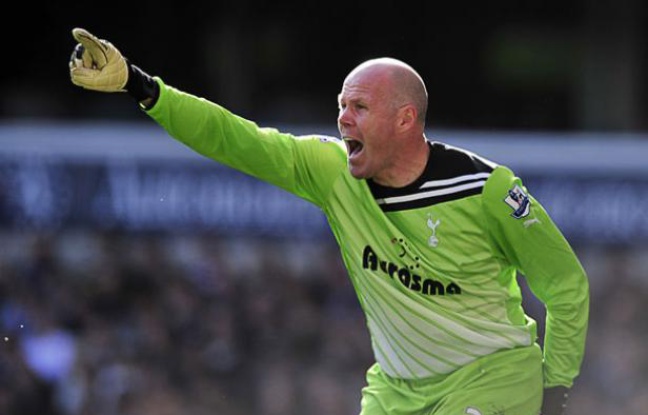 Le gardien de Tottenham, Brad Friedel, le 1er avril 2012 à Londres. Le gardien de Tottenham, Brad Friedel, le 1er avril 2012 à Londres.