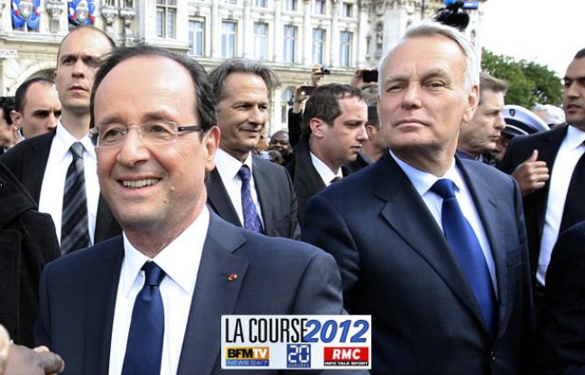 François Hollande et Jean-Marc Ayrault le 15 mai 2012, jour de l'investiture du président de la République. François Hollande et Jean-Marc Ayrault le 15 mai 2012, jour de l'investiture du président de la République.