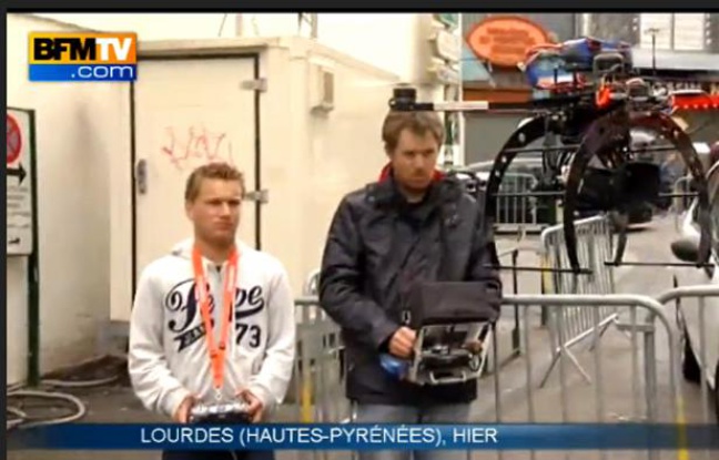 Capture d'écran d'un reportage de BFMTV réalisé grâce à un drone Capture d'écran d'un reportage de BFMTV réalisé grâce à un drone