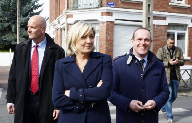 Marine Le Pen et Steve Briois (à droite) à Hénin-Beaumont, le 23 mars 2014. Marine Le Pen et Steve Briois (à droite) à Hénin-Beaumont, le 23 mars 2014.