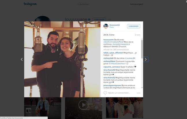 Capture d'écran de la photo publiée par Louane sur son compte Instagram. Capture d'écran de la photo publiée par Louane sur son compte Instagram.