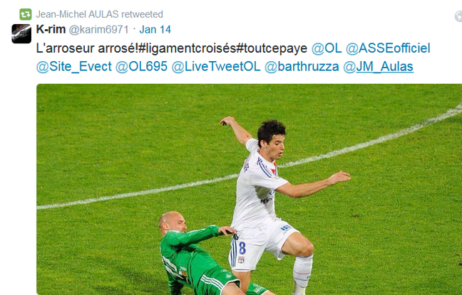 Capture d'écran d'un retweet de Jean-Michel Aulas Capture d'écran d'un retweet de Jean-Michel Aulas