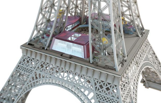 Image de synthèse des travaux d'aménagement du premier étage de la Tour Eiffel prévus entre 2012 et 2013. Image de synthèse des travaux d'aménagement du premier étage de la Tour Eiffel prévus entre 2012 et 2013.