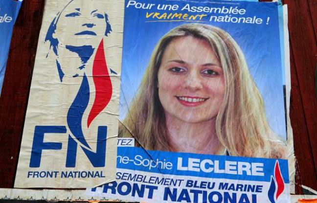 Anne-Sophie Leclere, la candidate du Front national à la municipale de Rethel (Ardennes) a été suspendue le 18 octobre 2013 après des propos racistes envers Christiane Taubira. Anne-Sophie Leclere, la candidate du Front national à la municipale de Rethel (Ardennes) a été suspendue le 18 octobre 2013 après des propos racistes envers Christiane Taubira.