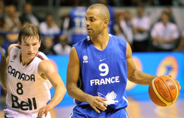 Le meneur de jeu de l'équipe de France, Tony parker, contre le Canada, à Pau, le 26 juin 2011. Le meneur de jeu de l'équipe de France, Tony parker, contre le Canada, à Pau, le 26 juin 2011.