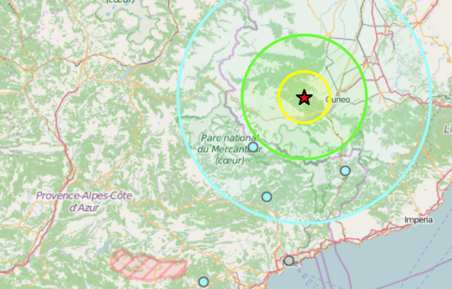 L'onde du séisme a touché les Alpes-Maritimes. L'onde du séisme a touché les Alpes-Maritimes.