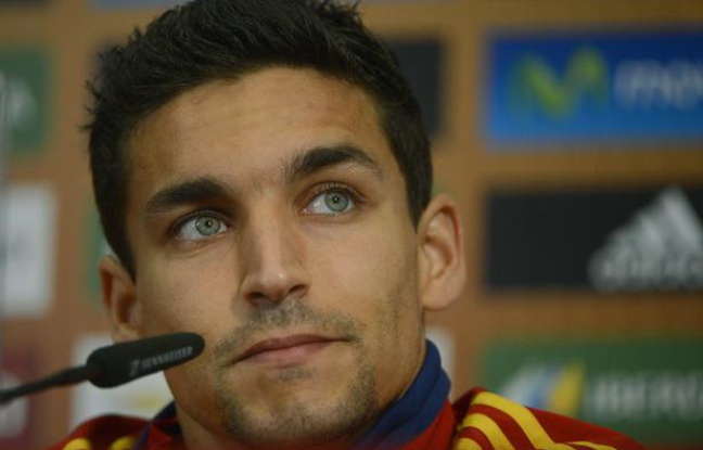 Le milieu espagnol Jesus Navas lors de la conférence de presse de la Roja, mercredi 20 juin à Gniewino (Pologne) Le milieu espagnol Jesus Navas lors de la conférence de presse de la Roja, mercredi 20 juin à Gniewino (Pologne)