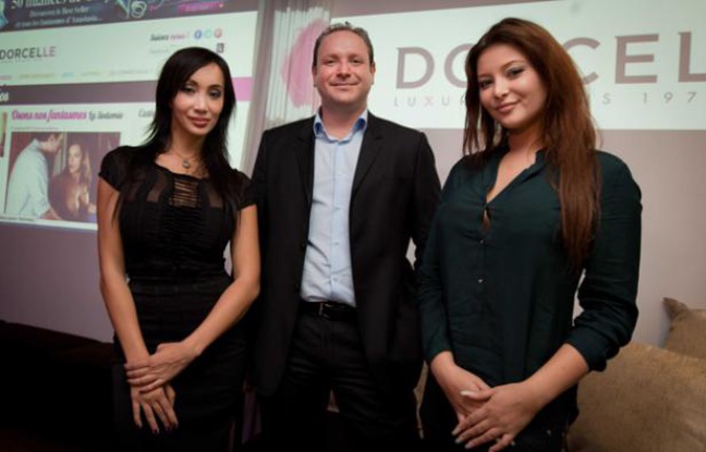 Grégory Dorcel, directeur général de Dorcel, avec deux de ses actrices vedettes, Katsuni et Anna Polina, en novembre 2012. Grégory Dorcel, directeur général de Dorcel, avec deux de ses actrices vedettes, Katsuni et Anna Polina, en novembre 2012.