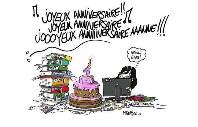 Pour le premier anniversaire d’Anne Hidalgo à la mairie de Paris, sa principale rivale, Nathalie Koscuisko-Morizet (UMP) a décidé de la tourner en dérision à travers cinq caricatures... Pour le premier anniversaire d’Anne Hidalgo à la mairie de Paris, sa principale rivale, Nathalie Koscuisko-Morizet (UMP) a décidé de la tourner en dérision à travers cinq caricatures...