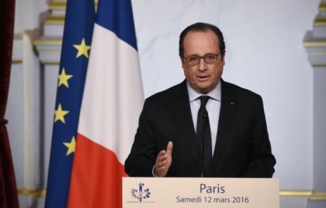 Le président François Hollande à l'Elysée, à Paris, le 12 mars 2016. Le président François Hollande à l'Elysée, à Paris, le 12 mars 2016.