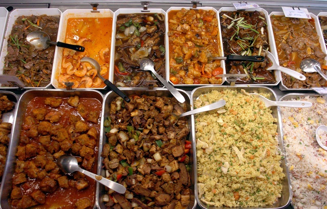 Un buffet chinois à volonté. Illustration. Un buffet chinois à volonté. Illustration.