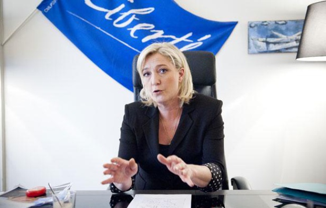 Le 28 mars 2012. Marine Le Pen, candidate du Front National à la présidentielle, en interview pour 20 Minutes dans son QG de campagne, à Paris. Le 28 mars 2012. Marine Le Pen, candidate du Front National à la présidentielle, en interview pour 20 Minutes dans son QG de campagne, à Paris.