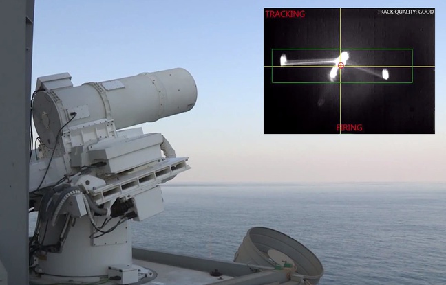Le Laser Weapon System de l'U.S. Navy, testé dans le Golfe à bord de l'USS Ponce. Le Laser Weapon System de l'U.S. Navy, testé dans le Golfe à bord de l'USS Ponce.