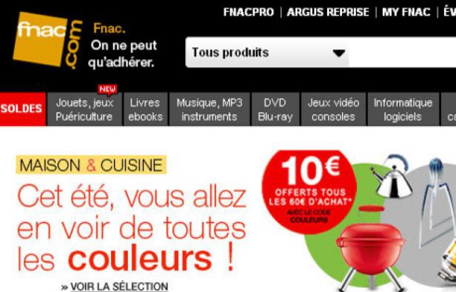 Le site de la Fnac. Le site de la Fnac.