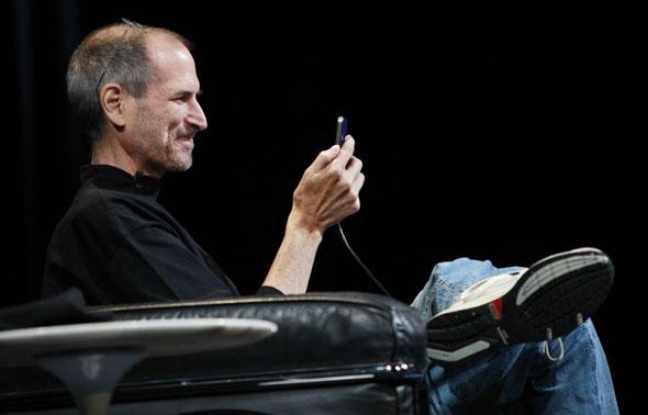 Steve Jobs le 7 juin 2010, à la présentation de l'Iphone 4 Steve Jobs le 7 juin 2010, à la présentation de l'Iphone 4