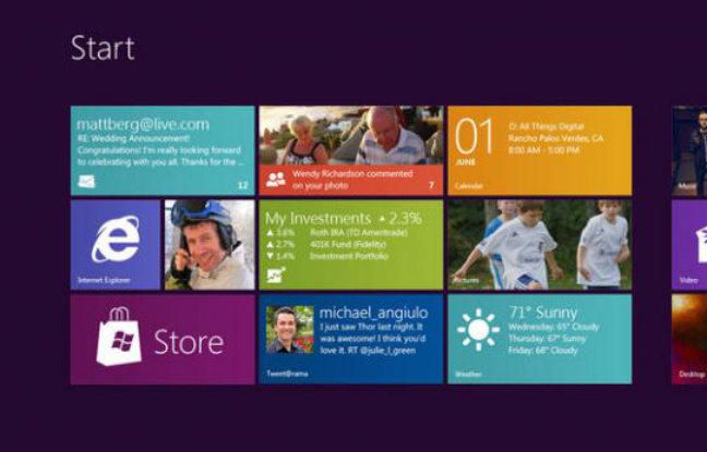 L'écran de démarrage de Windows 8. L'écran de démarrage de Windows 8.