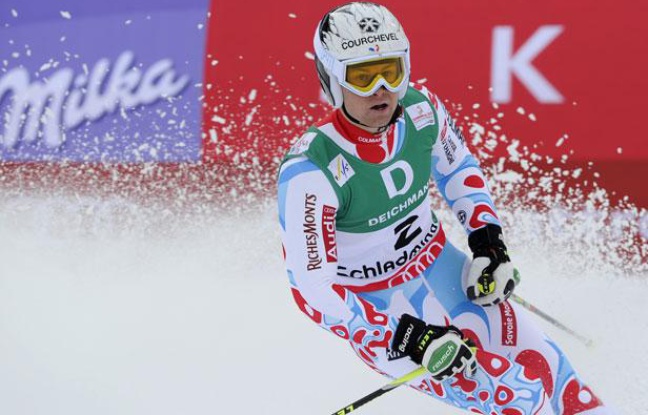Alexis Pinturault à l'arrivée de la deuxième manche du géant des Mondiaux de Schladming le 15 février 2013. Alexis Pinturault à l'arrivée de la deuxième manche du géant des Mondiaux de Schladming le 15 février 2013.