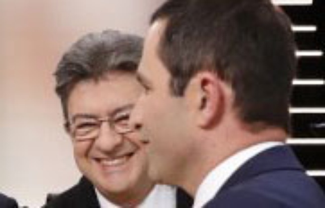 Jean-Luc Mélenchon et Benoît Hamon le 20 mars 2017. Jean-Luc Mélenchon et Benoît Hamon le 20 mars 2017.