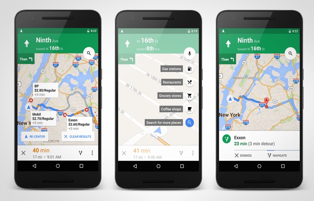 L'application Google Maps sur Android. L'application Google Maps sur Android.