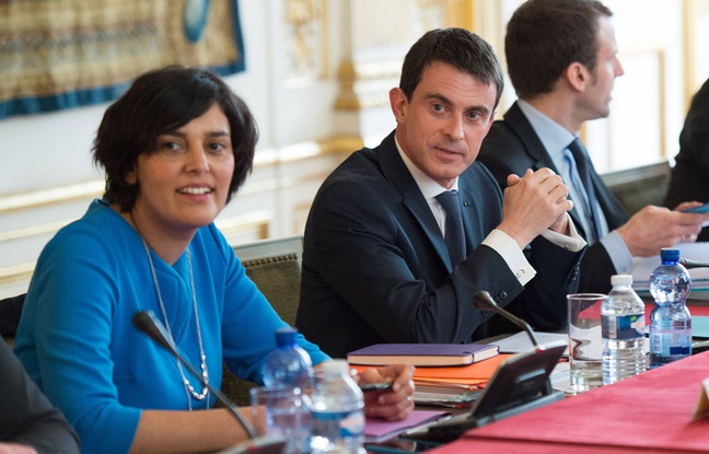 Myriam El Khomri et Manuel Valls à Matignon le 14 mars 2016. Myriam El Khomri et Manuel Valls à Matignon le 14 mars 2016.