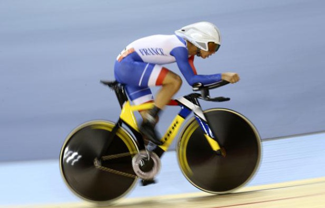 Bryan Coquard lors de l'épreuve de poursuite comptant pour l'omnium, le 5 août 2012 à Londres Bryan Coquard lors de l'épreuve de poursuite comptant pour l'omnium, le 5 août 2012 à Londres