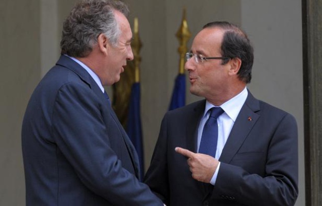 François Bayrou et François Hollande, le 4 juin 2012, à l'Elysée. François Bayrou et François Hollande, le 4 juin 2012, à l'Elysée.