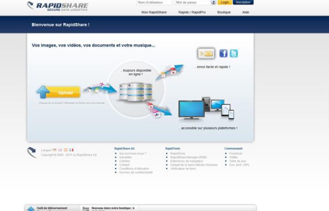 Capture d'écran du site Rapidshare Capture d'écran du site Rapidshare