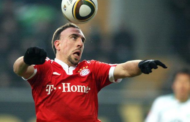 Le milieu de terrain du Bayern de Munich Franck Ribéry lors du match de la Bundesligue opposant son équipe au VfL Bochum, le 6 février 2010. Le milieu de terrain du Bayern de Munich Franck Ribéry lors du match de la Bundesligue opposant son équipe au VfL Bochum, le 6 février 2010.