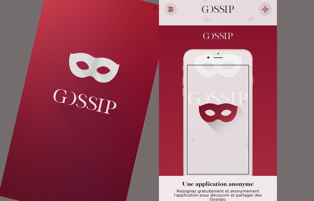 Capture d'écran de «Gossip», l'application d'échange de «potins» de manière anonyme. Capture d'écran de «Gossip», l'application d'échange de «potins» de manière anonyme.