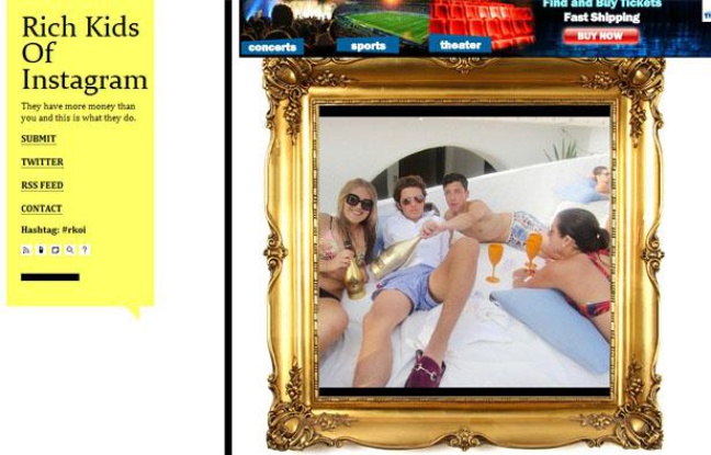 Capture d'écran du Tumblr «Rich Kids of Instagram». Capture d'écran du Tumblr «Rich Kids of Instagram».