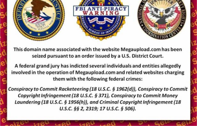 Le site Megaupload.com et de nombreux noms de domaine associés, ont été fermés par le FBI le 19 janvier 2012. Le site Megaupload.com et de nombreux noms de domaine associés, ont été fermés par le FBI le 19 janvier 2012.