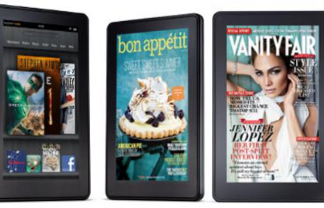 Le Kindle Fire, une tablette de 7 pouces dévoilée par Amazon le 28 septembre 2011. Le Kindle Fire, une tablette de 7 pouces dévoilée par Amazon le 28 septembre 2011.