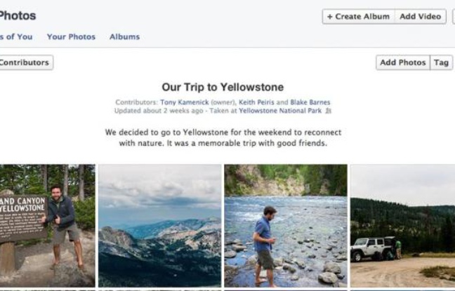 Sur Facebook, un album photo partagé peut avoir jusqu'à 50 contributeurs. Sur Facebook, un album photo partagé peut avoir jusqu'à 50 contributeurs.