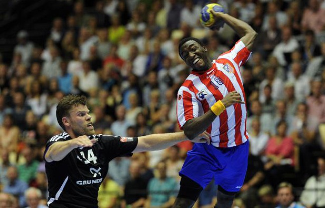 Luc Abalo face au BSV en Ligue des champions de handball à Herning, Danemark, le 2 octobre 2011. Luc Abalo face au BSV en Ligue des champions de handball à Herning, Danemark, le 2 octobre 2011.