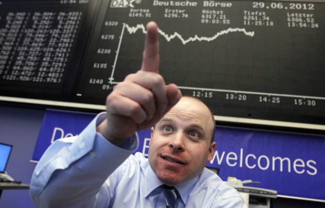 A la bourse de Francfort, vendredi 29 juin 2012. A la bourse de Francfort, vendredi 29 juin 2012.