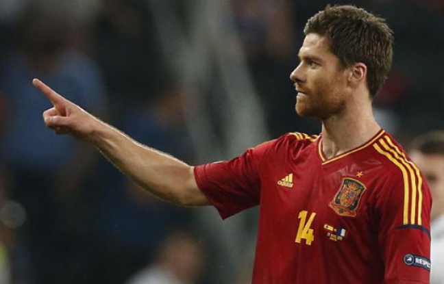 L'Espagnol, Xabi Alonso, auteur d'un doublé contre la France, le 23 juin 2012 à Donetsk. L'Espagnol, Xabi Alonso, auteur d'un doublé contre la France, le 23 juin 2012 à Donetsk.