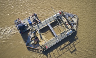 Site d'expérimentation d'hydroliennes fluviales Seeneoh à Bordeaux