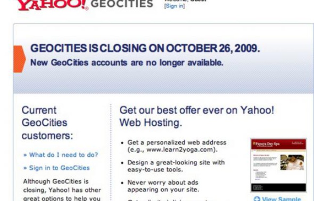 Capture d'écran du site Geocities Capture d'écran du site Geocities