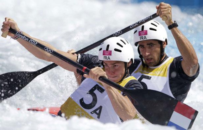 Le duo français Klauss et Péché lors des qualifications en C2, le 30 juillet dernier à Londres (Angleterre). Le duo français Klauss et Péché lors des qualifications en C2, le 30 juillet dernier à Londres (Angleterre).