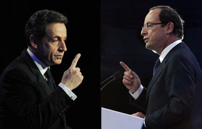 Nicolas Sarkozy et François Hollande, montage photo. Nicolas Sarkozy et François Hollande, montage photo.