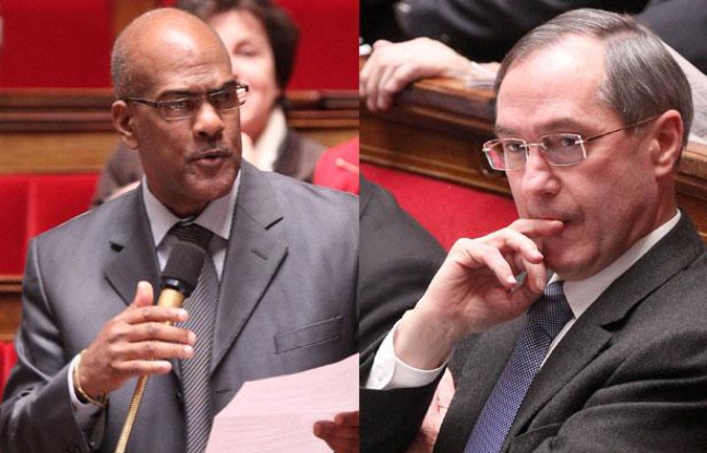 Montage montrant Serge Letchimy (g) et Claude Guéant à l'Assemblée nationale, le 7 février 2012. Montage montrant Serge Letchimy (g) et Claude Guéant à l'Assemblée nationale, le 7 février 2012.
