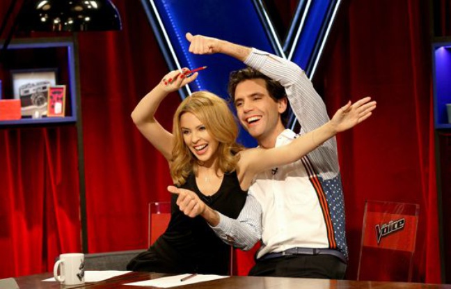 Kylie Minogue et Mika dans «The Voice». Kylie Minogue et Mika dans «The Voice».