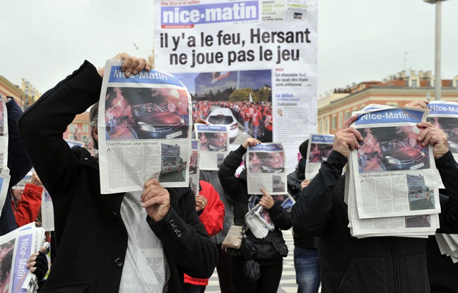 Une manifestation contre le plan de restructuration de «Nice-Matin», le 30 novembre 2013. Une manifestation contre le plan de restructuration de «Nice-Matin», le 30 novembre 2013.