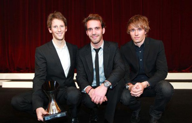 Romain Grosjean, Jean-Vergne et Charles Pic (de gauche à droite), le 17 décembre 2012 à Paris. Romain Grosjean, Jean-Vergne et Charles Pic (de gauche à droite), le 17 décembre 2012 à Paris.