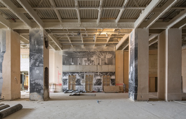 Photo du chantier du musée de l'Homme, entrée du musée. Photo du chantier du musée de l'Homme, entrée du musée.