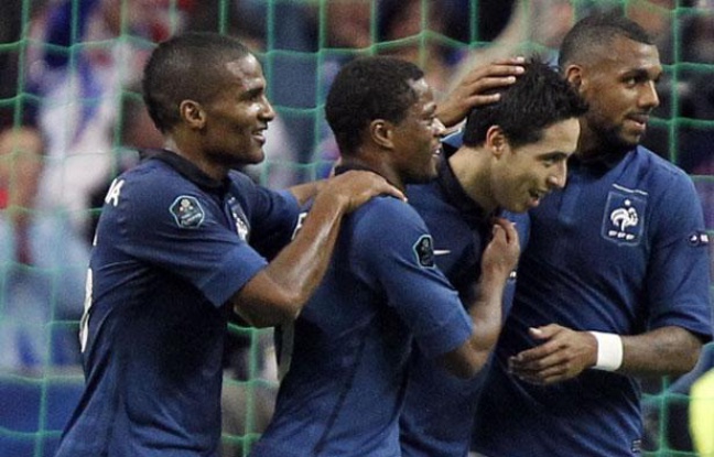Quatre joueurs de l'équipe de France, le 7 octobre 2011 Quatre joueurs de l'équipe de France, le 7 octobre 2011